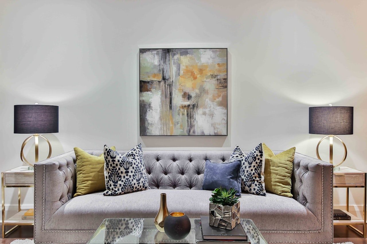 Refined retail interior with feature wall